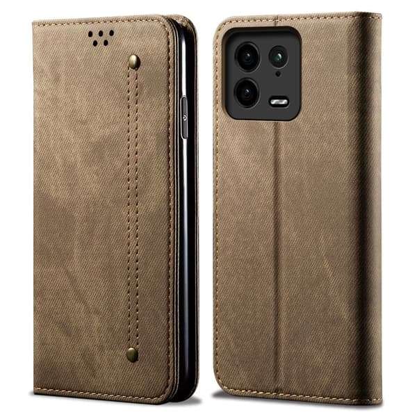 Jeans Xiaomi 13 Pro Flip Etui - Khaki Brown