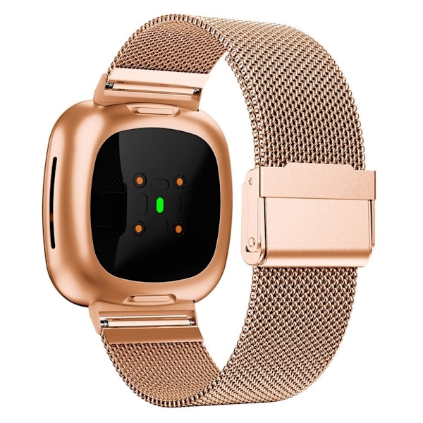 Fitbit Sense 2 / Versa 4 klockarmband i rostfritt stål - Roséguld Rosa