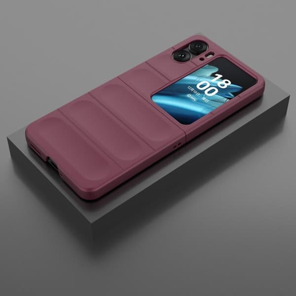 Mjukt greppformat Oppo Find N2 Flip skal - Vinröd Röd