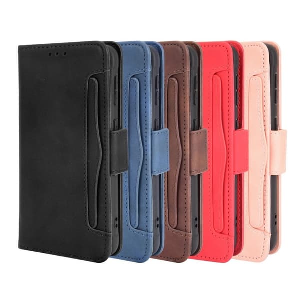 Modern-styled Lær Lommebok Etui til Samsung Galaxy Xcover 5 - Rød Pink
