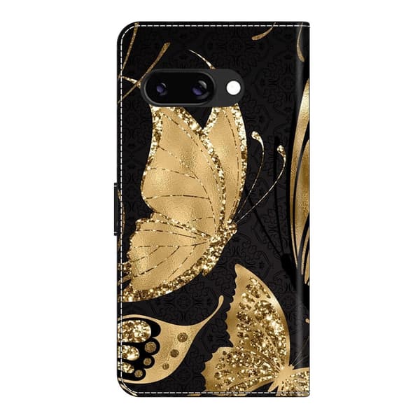 Wonderland Google Pixel 9a flip-etui - Gylden Sommerfugl Gold