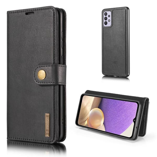 DG.MING Samsung Galaxy A32 5G 2-in-1 lompakkokotelo - Musta Black