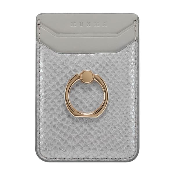 MUXMA Universal snake style læder kortholder - Sølv Silver grey