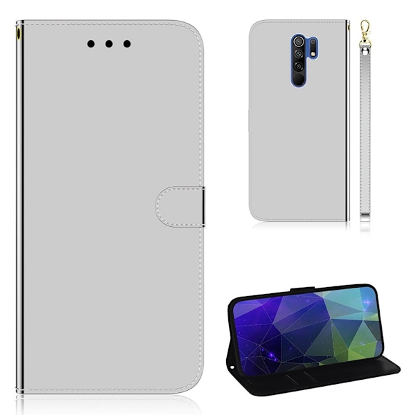 Mirror Xiaomi Redmi 9 fodral - Silver/Grå Silvergrå