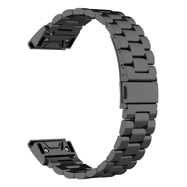 26 mm urrem i rustfrit stål til Garmin-ur - Sort Black