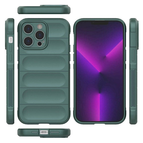 Mjukt greppformat iPhone 14 Pro skal - Grön Grön