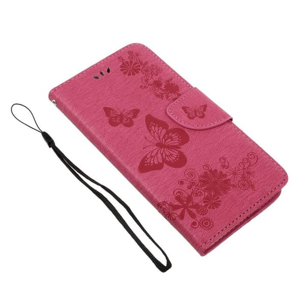 Samsung Galaxy A3 (2017) Avtrykk Lær Flip Etui - Rose Pink