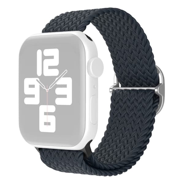 Apple Watch (41 mm) urrem i nylon - Sort Grå Silver grey