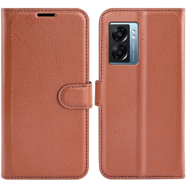 Classic Oppo A57 (2022) flip kuoret - Ruskea Brown