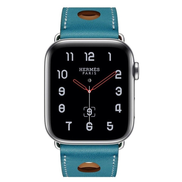 Apple Watch Series 4 40mm ægte læder Tre Huller Urrem - Blå Blue