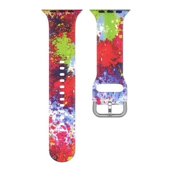 Apple Watch Series 8 (45mm) / Watch Ultra cool pattern silicone watch strap - Oil Paint Multicolor