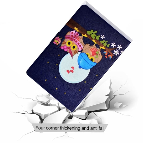 Huawei MatePad 10.4 viileä kuvio nahkakotelo - Kaksi Pöllöä Multicolor