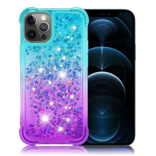 Princess iPhone 12 / 12 Pro Deksel - Cyan / Lilla Green