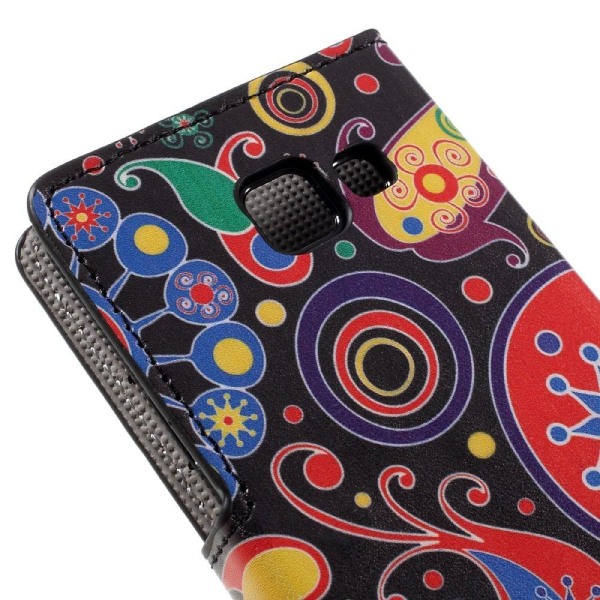 Moberg Læder-etui med kortholder og stå-funktion til Samsung Galaxy A3 SM-A310F (2016) - Sjalsmønstret blomster Multicolor