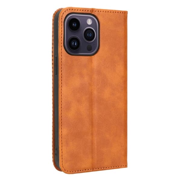 Bofink Vintage iPhone 15 Pro Max Læretui - Brun Brown