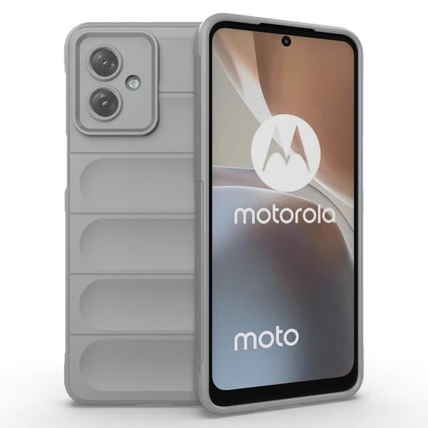 Blødt grebsformet cover til Motorola Moto G54 - Sølv/Grå Silver grey