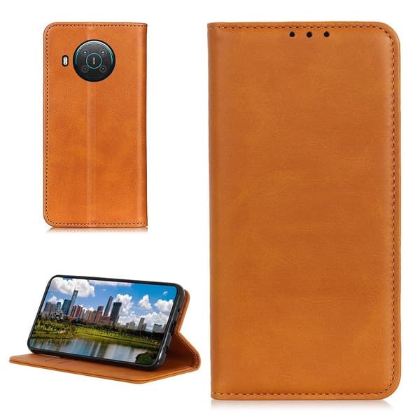 Wallet-style ægte Læder Flipcase til Nokia X10 / X20 - Brun Brown