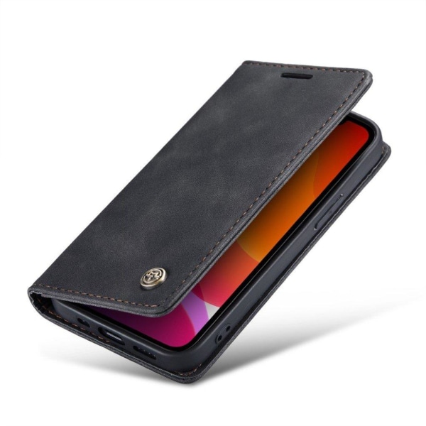 CASEME 013 Series Wallet Auto-absorberet læder Flip Case iPhone Black