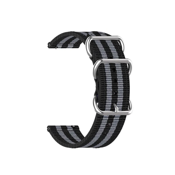 Garmin Forerunner 255 nylon watch strap - Black / Grey / Black / Black