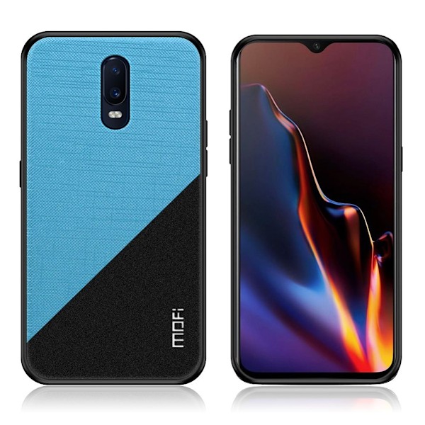MOFI OnePlus 6T beskyttelsesetui i kombimaterialer med farver - Blå Blue