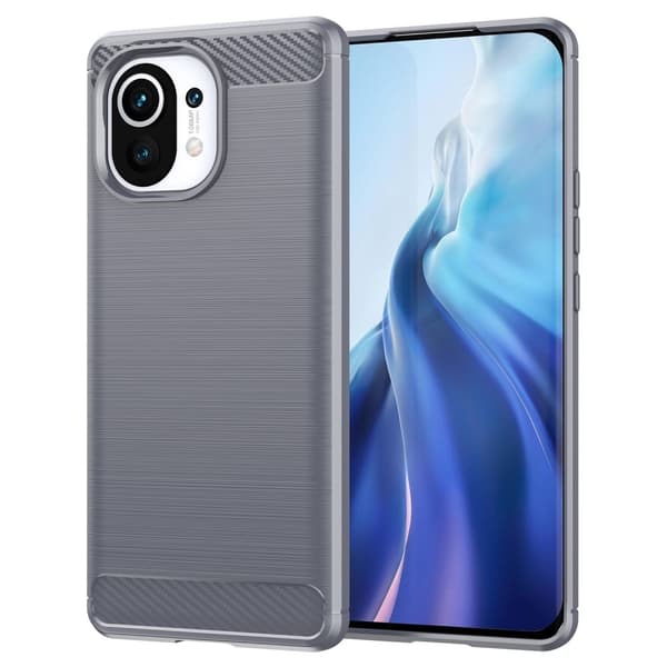 Carbon Flex Xiaomi Mi 11 skal - Silver/Grå Silvergrå
