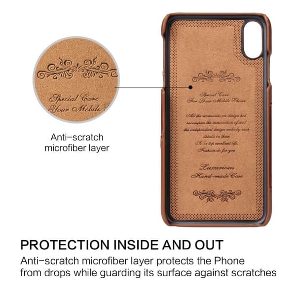 FIERRE SHANN iPhone Xs Max etui i okselæder - Brun Brown