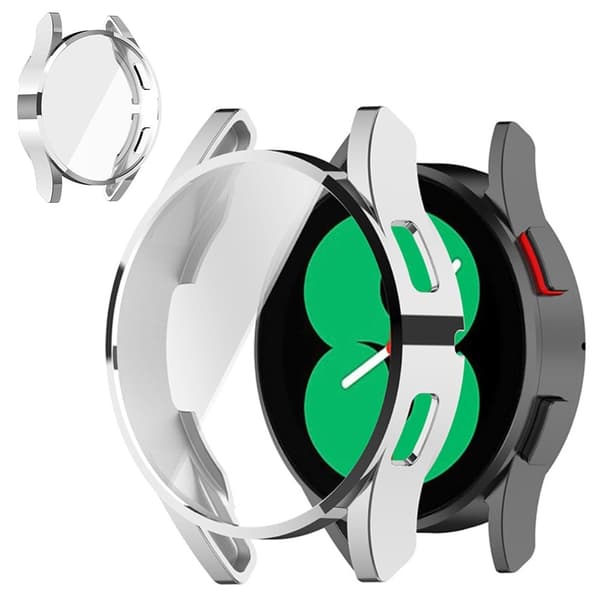 Samsung Galaxy Watch 4 (44mm) galvaniseret TPU-cover - Sølv Silver grey