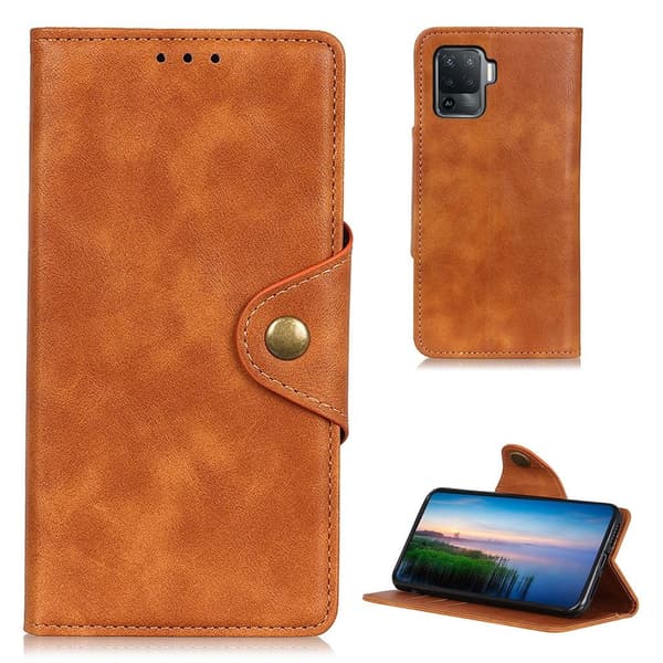 Alpha Oppo F19 Pro / A94 Flippetui - Brun Brown