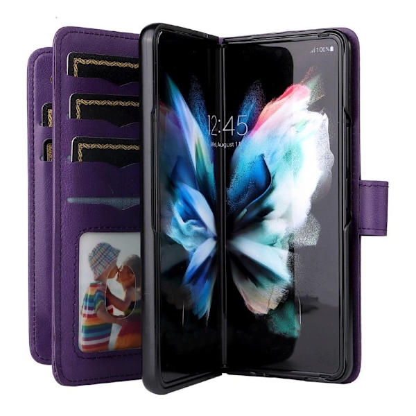 Samsung Galaxy Z Fold4 fodral med 10 fickor - Lila Lila