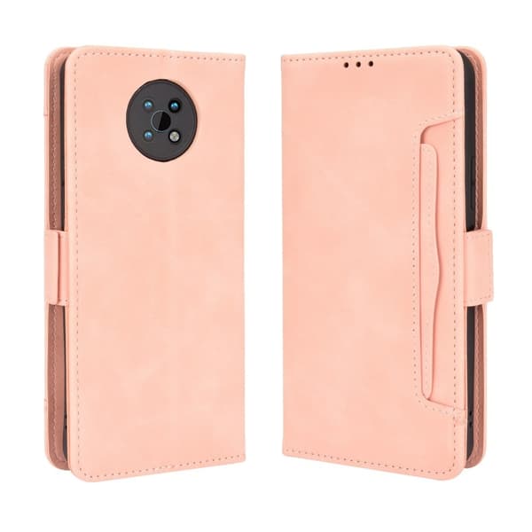 Stilfuldt Læder Etui med Pung til Nokia G50 - Lyserød Pink