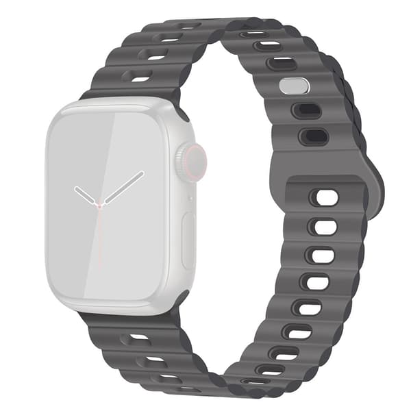 Apple Watch Series 49mm - 45mm - 44mm - 42mm Universal Flexible Watch Band - Harmaa Silver grey