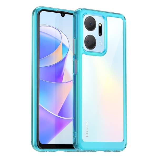 Honor X7a älykäs akryylikansi - Läpinäkyvä Sininen Blue