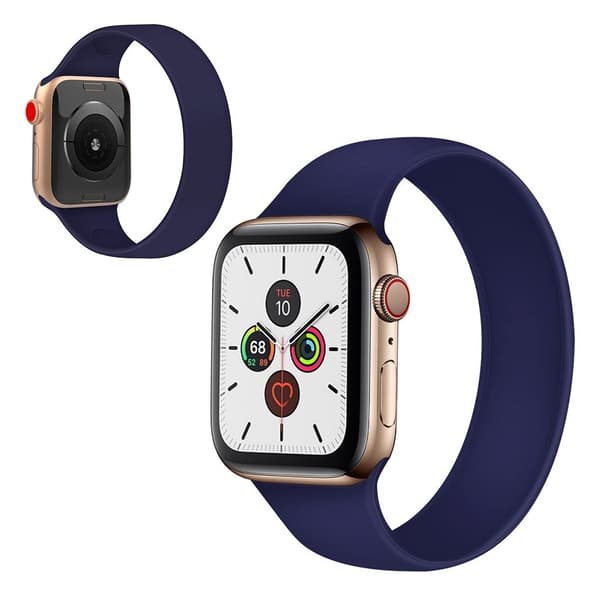 Apple Watch Series 5 / 4 44mm silikone flex-urrem - Blå Størrelse: L Blue