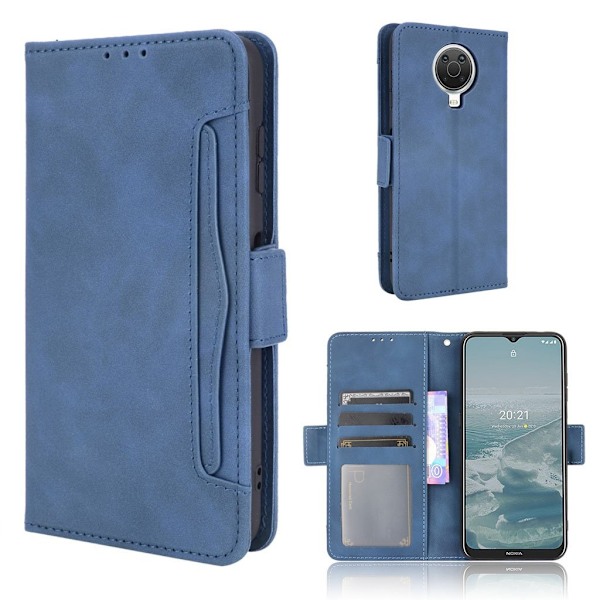 Modern-styled Læder Pung Etui til Nokia G20 - Blå Blue