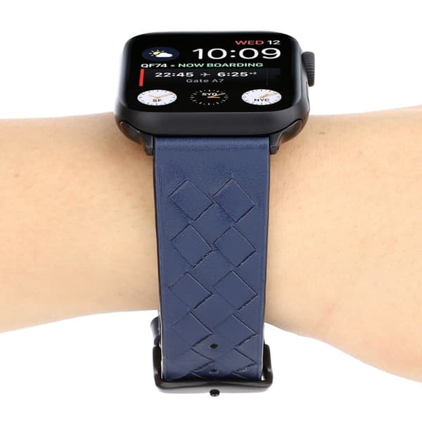 Apple Watch Series 4 40mm vævet ægte læder Urrem - All Blue Blue