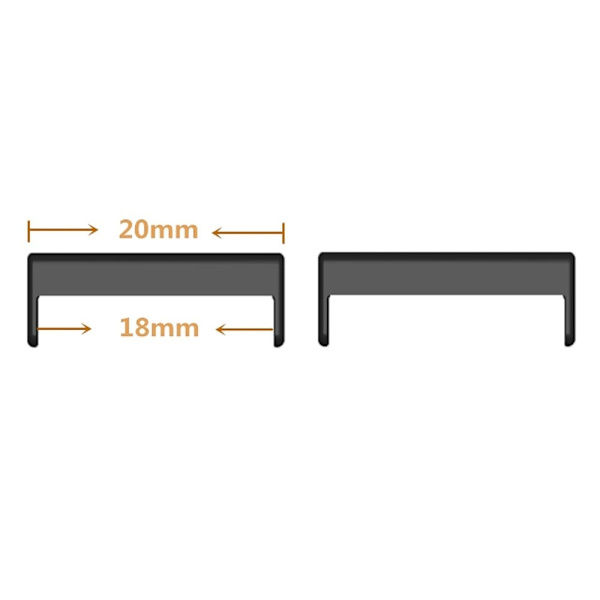 1 par urremforbindelse Universal 20 mm til 18 mm metalurremadapter tilbehør - Sort Black