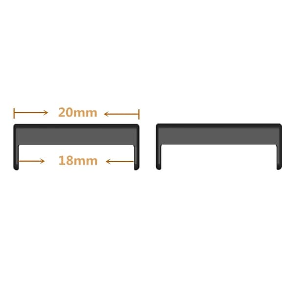 1 pari kellonauhaliitin Universaali 20mm - 18mm metallia kellon hihnan sovitin lisävaruste - Musta Black