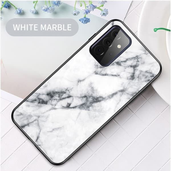 Fantasy Marmor Samsung Galaxy A72 5G skal - Vit Marmor Vit