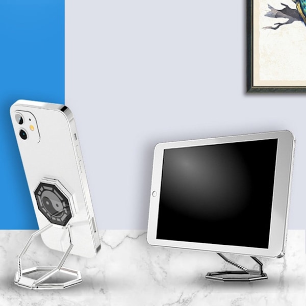 Universal foldbar magnetisk telefon- og tabletholder til skrivebordet - Grå Silver grey