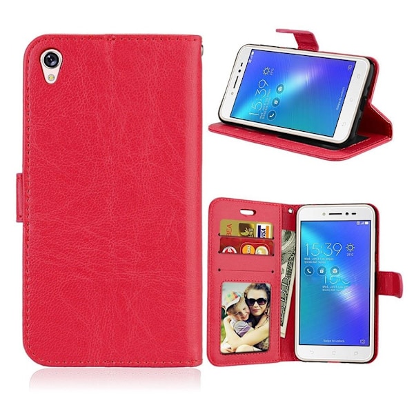 Asus Zenfone Live (ZB501KL) tyylikäs lompakkokotelo - Punainen Red
