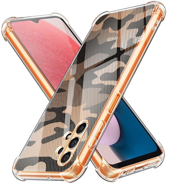 RZANTS halvgennemsigtigt cover med cool print og hjørnebeskyttelse til Samsung Galaxy A13 4G Transparent