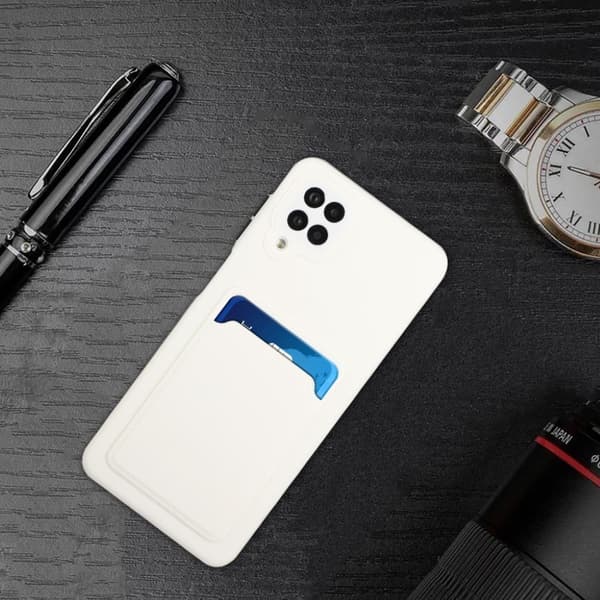 Card Holder Deksel til Samsung Galaxy A12 5G - Hvit White