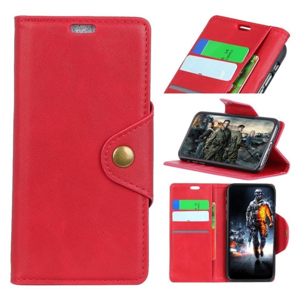 Huawei Mate 20 Lite Synteetti nahkainen lompakko suojakotelo näp Red