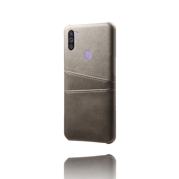 Dual Card Samsung Galaxy M11 kotelot - Harmaa Silver grey