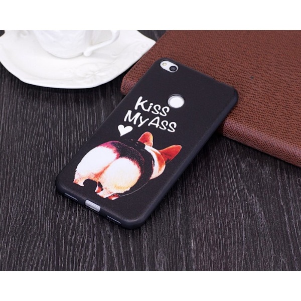 Huawei Honor 8 Lite Blødt silikone cover med unik tryk - Kiss My ass Multicolor