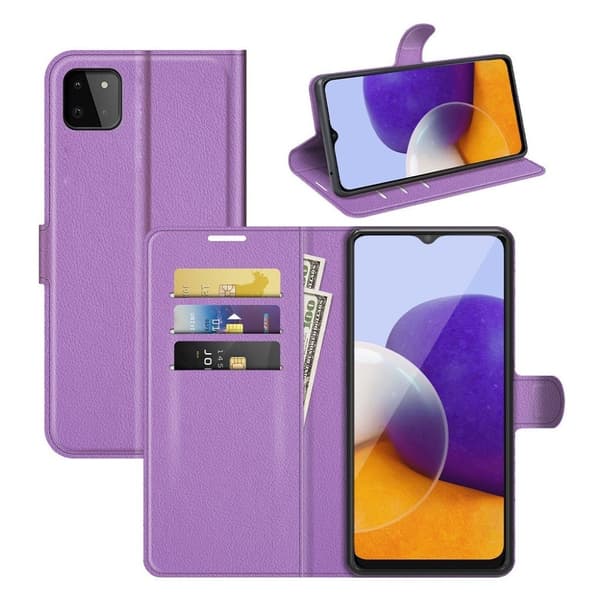Classic Samsung Galaxy A22 5G Flippetui - Lilla Purple