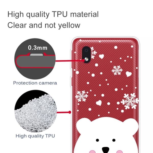 Samsung Galaxy A01 Core Case til jul - Hvid Bjørn White