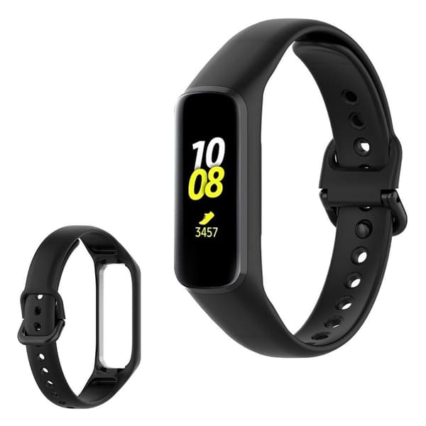Samsung Galaxy Fit 2 simple silicone watch band - Black Svart