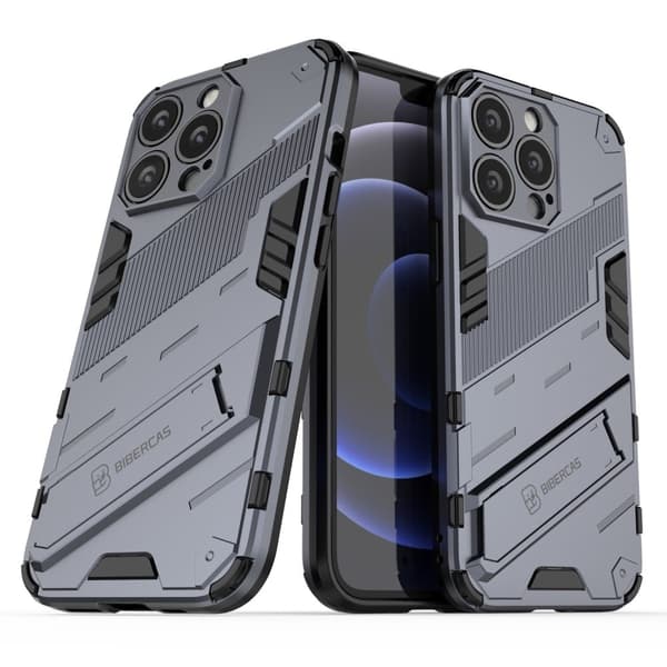 Stødsikkert hybridcover med et moderne touch til iPhone 13 Pro Max - Mørkeblå Blue