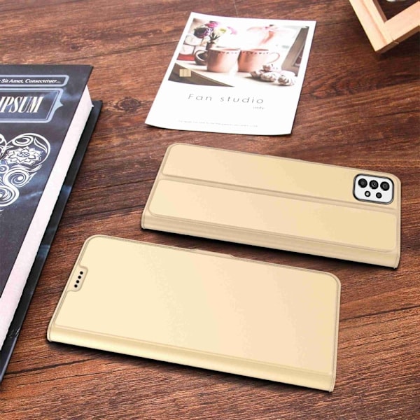Smidigt och tunt PU-läder Samsung Galaxy A73 fodral - Guld Guld